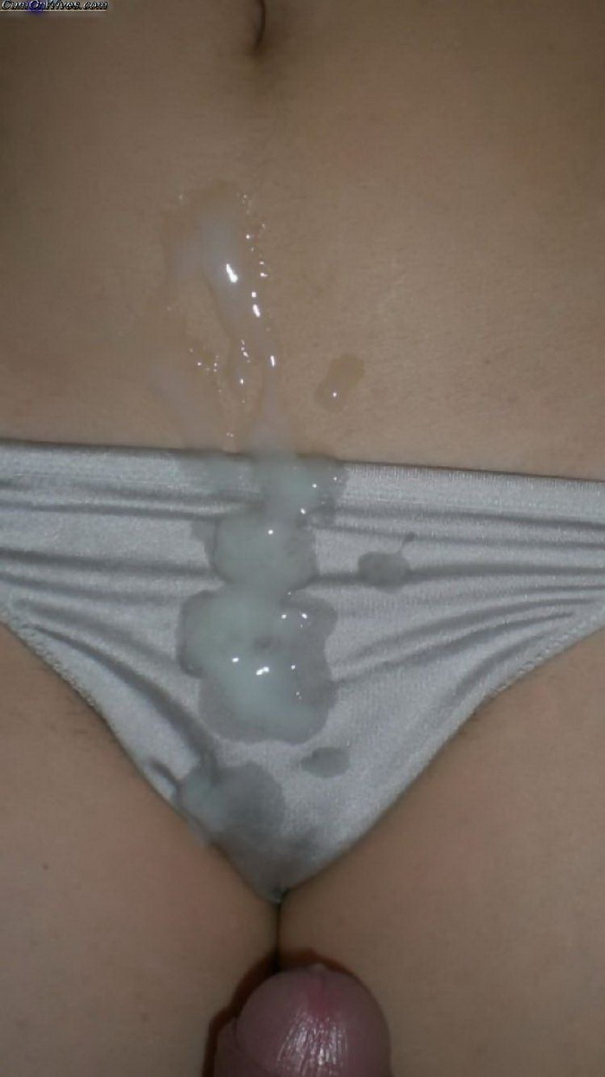 Cum on panties closeup
