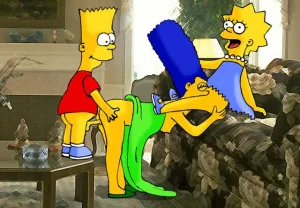 Bart and Lisa with Marg