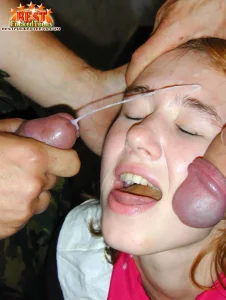 Cum on teen face