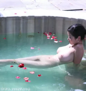 Asian busty naked bath