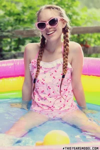 Skinny wet teen