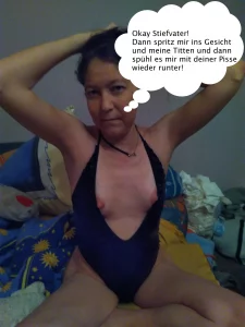 Mein Stiefater pisst mir seine Wichse vom Körper